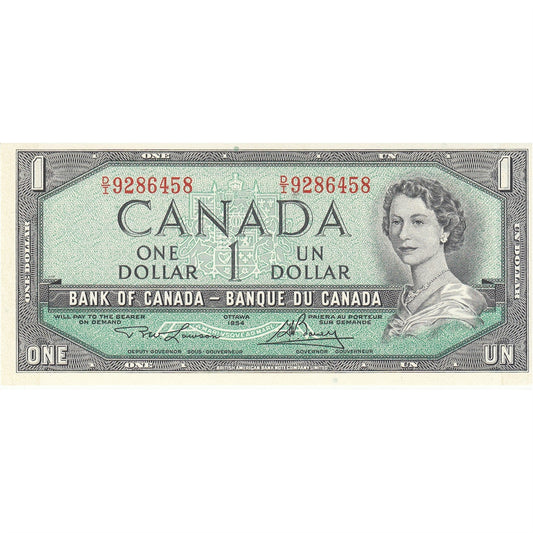 BC-37d 1954 Canada $1 Lawson-Bouey, D/I, Choice Uncirculated (CUNC63)