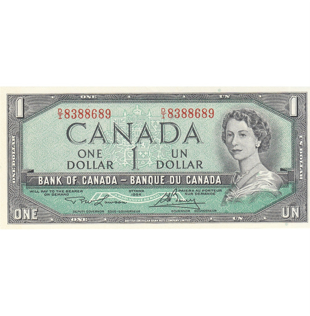 BC-37d 1954 Canada $1 Lawson-Bouey, D/I, Uncirculated (MS60)
