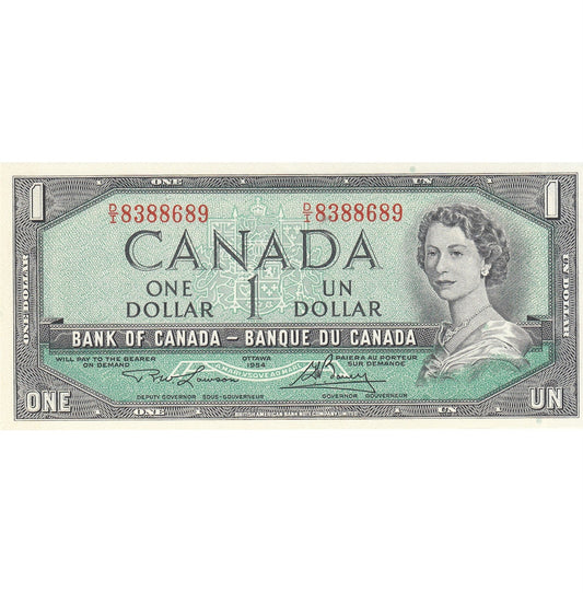 BC-37d 1954 Canada $1 Lawson-Bouey, D/I, Uncirculated (MS60)