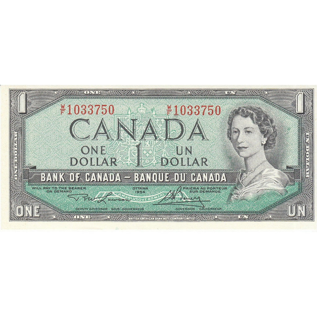 BC-37d 1954 Canada $1 Lawson-Bouey, W/F, Choice Uncirculated (CUNC63)