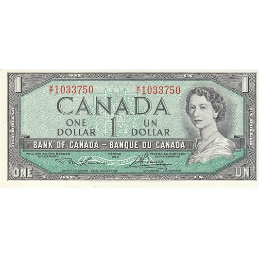 BC-37d 1954 Canada $1 Lawson-Bouey, W/F, Choice Uncirculated (CUNC63)