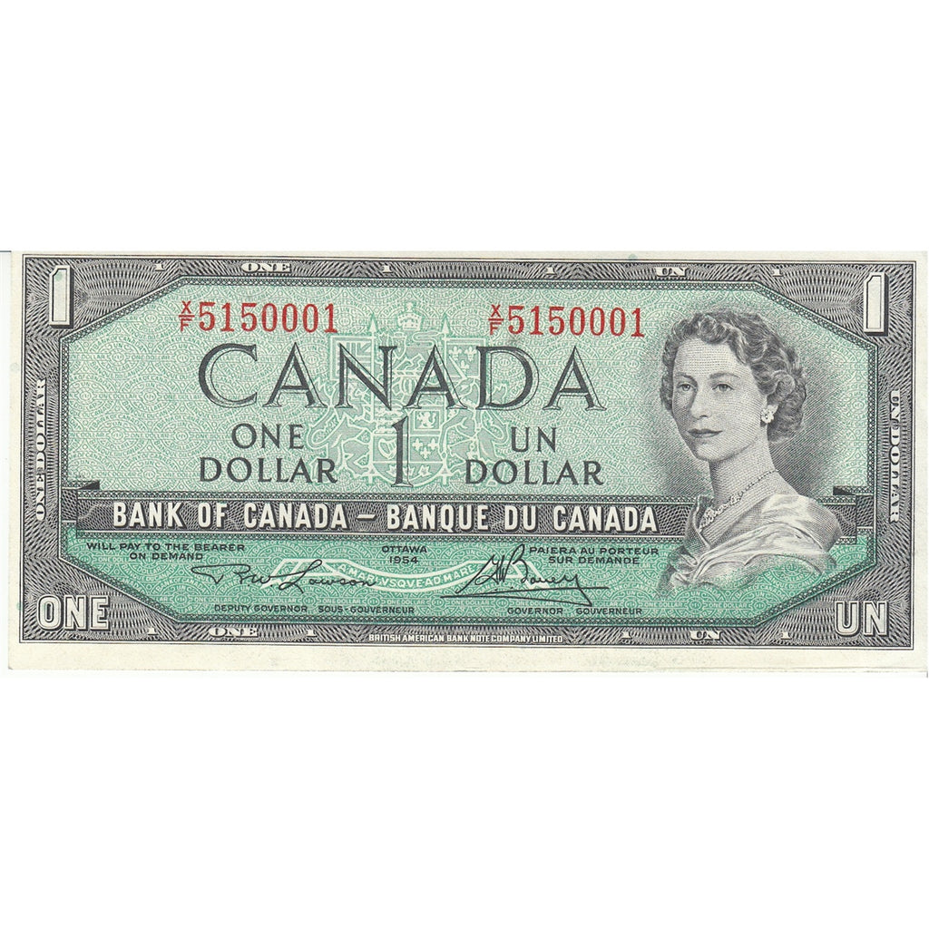 BC-37d 1954 Canada $1 Lawson-Bouey, X/F, AU