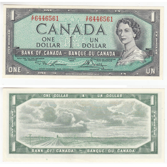 BC-37d 1954 Canada $1 Lawson-Bouey, X/F, UNC