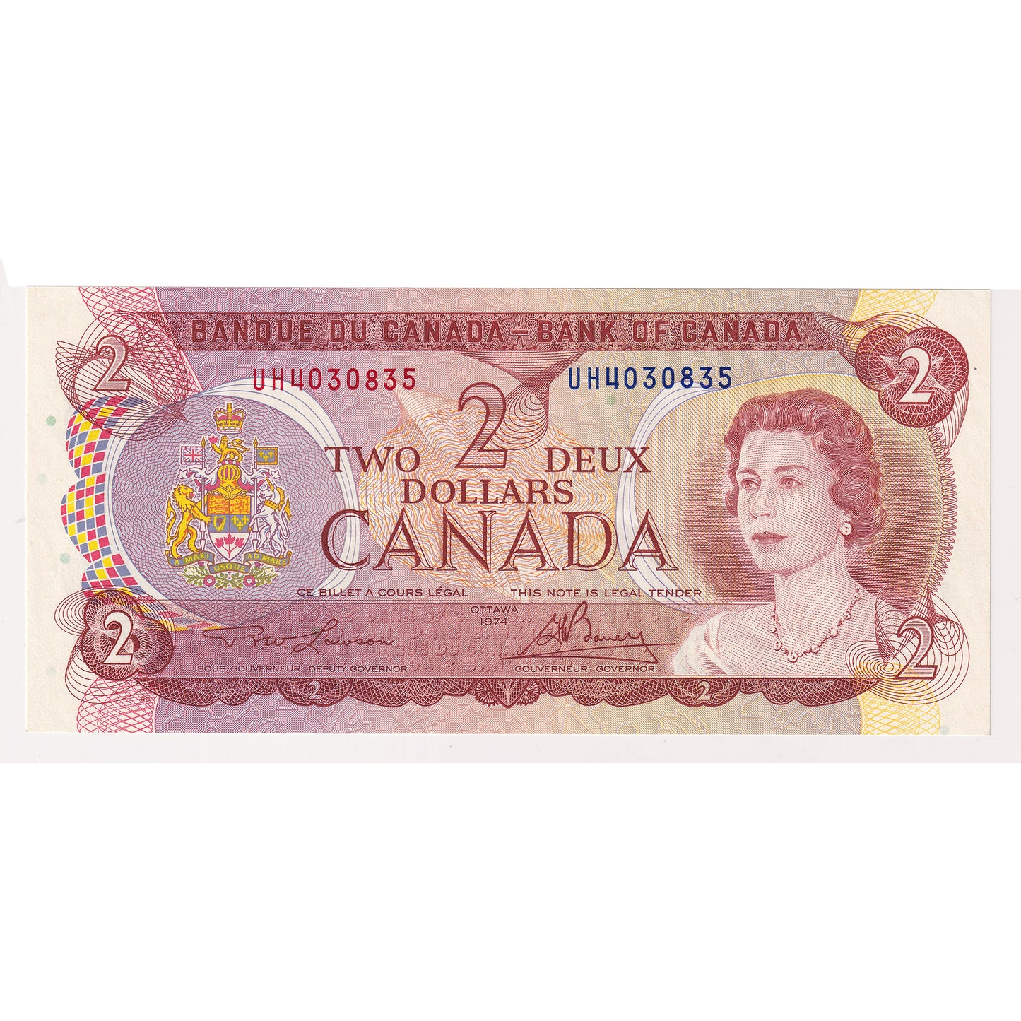 BC-47a 1974 Canada $2 Lawson-Bouey, UH, Extra Fine (EF40)