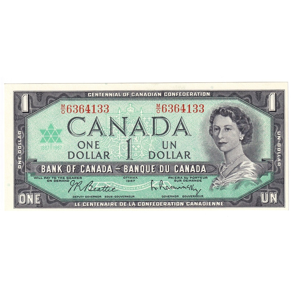 BC-45b 1967 Canada $1 Beattie-Rasminsky, M/O, CUNC