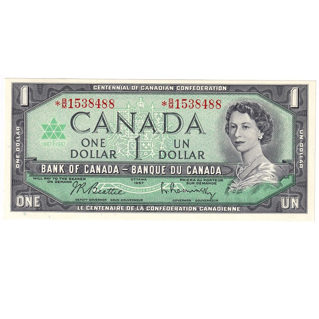 BC-45bA-i 1967 Canada $1 Beattie-Rasminsky, *B/M, CUNC