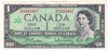 BC-45b-i 1967 Canada $1 Beattie-Rasminsky, H/P, EF