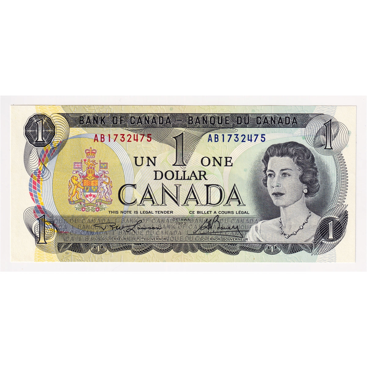 BC-46a 1973 Canada $1 Lawson-Bouey, AB, Choice Uncirculated (CUNC63)