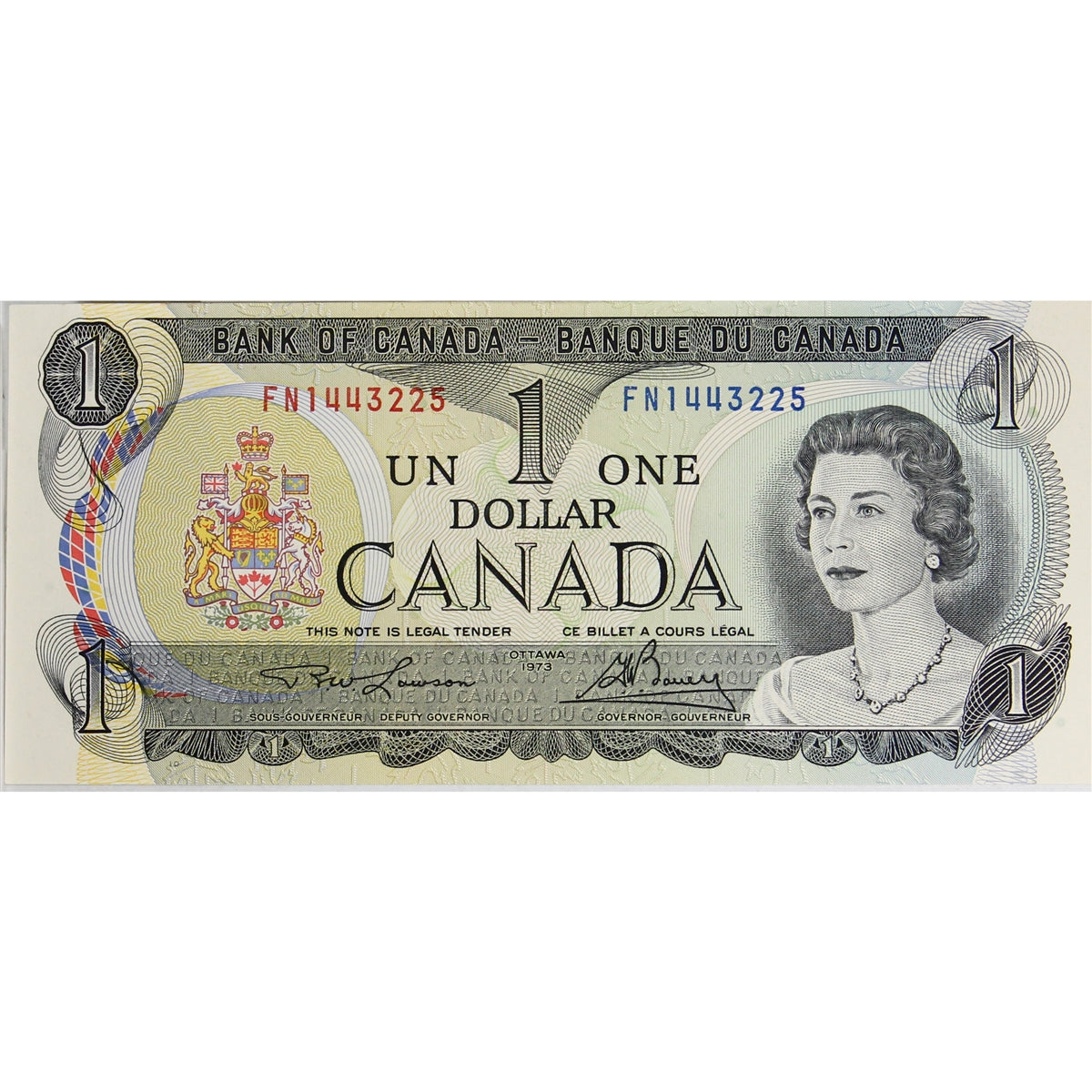 BC-46a 1973 Canada $1 Lawson-Bouey, FN, Choice Uncirculated (CUNC63)