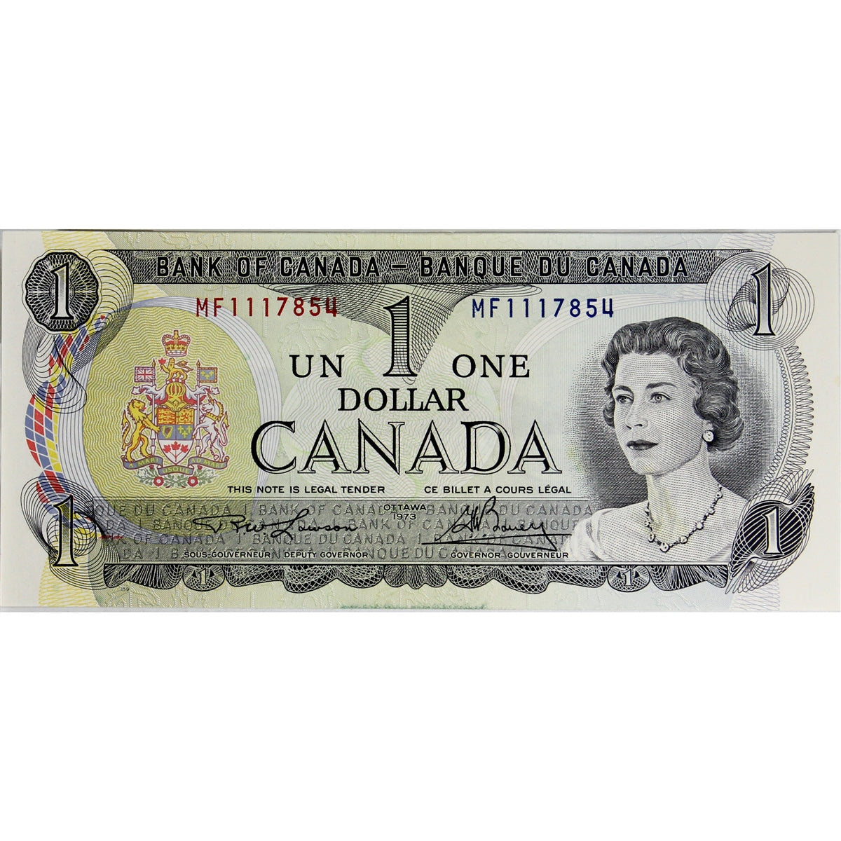 BC-46a 1973 Canada $1 Lawson-Bouey, MF, Choice Uncirculated (CUNC63)