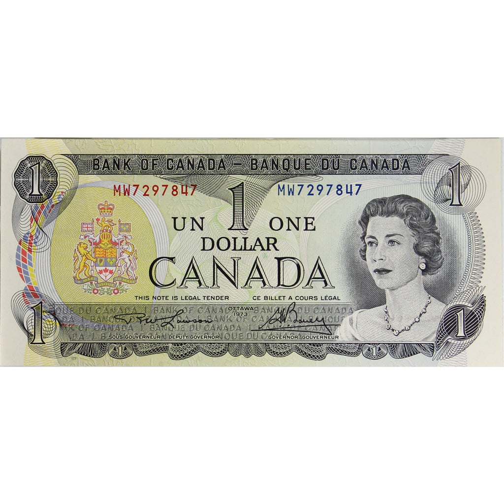 BC-46a 1973 Canada $1 Lawson-Bouey, MW, Choice Uncirculated (CUNC63)