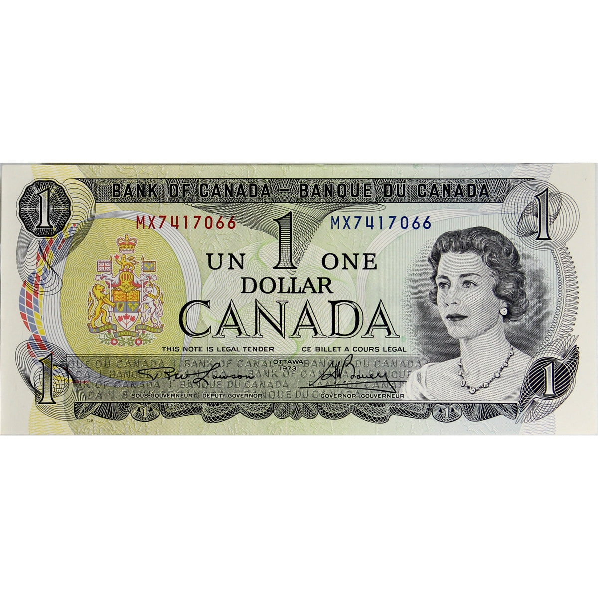 BC-46a 1973 Canada $1 Lawson-Bouey, MX, Uncirculated (MS60)