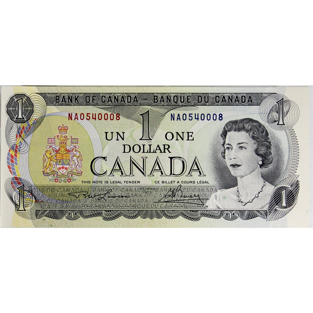 BC-46a 1973 Canada $1 Lawson-Bouey, NA, Choice Uncirculated (CUNC63)