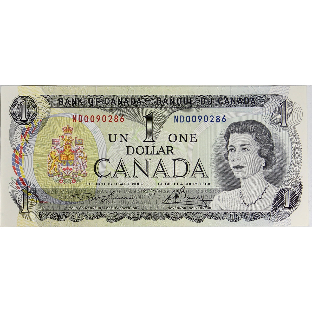 BC-46a 1973 Canada $1 Lawson-Bouey, ND, Uncirculated (MS60)