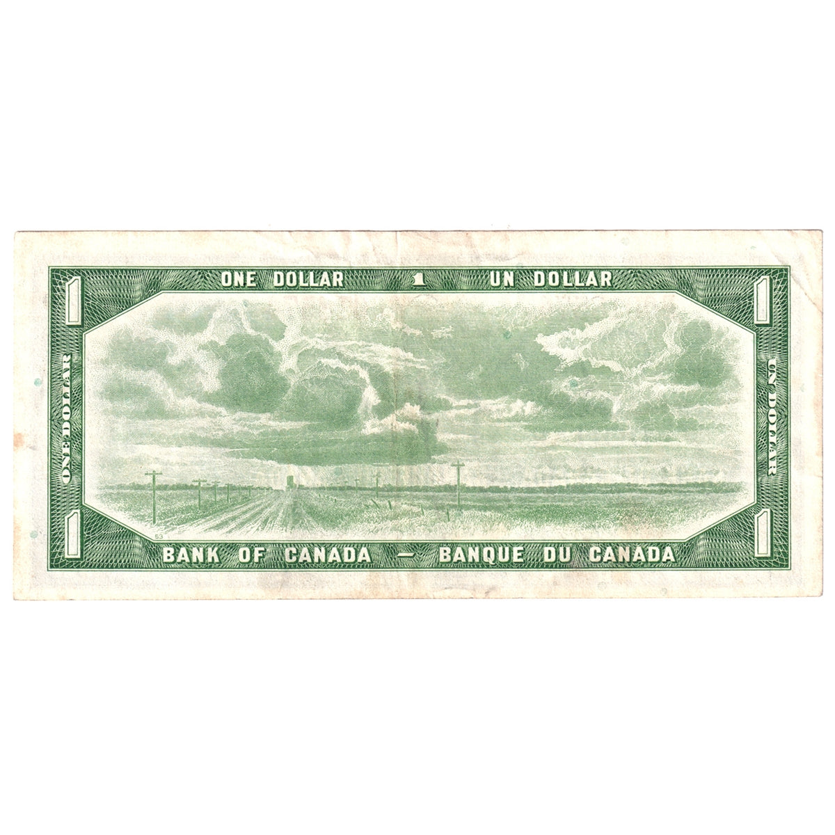 BC-37b-i 1954 Canada $1 Beattie-Rasminsky, D/P, Extra Fine (EF40)