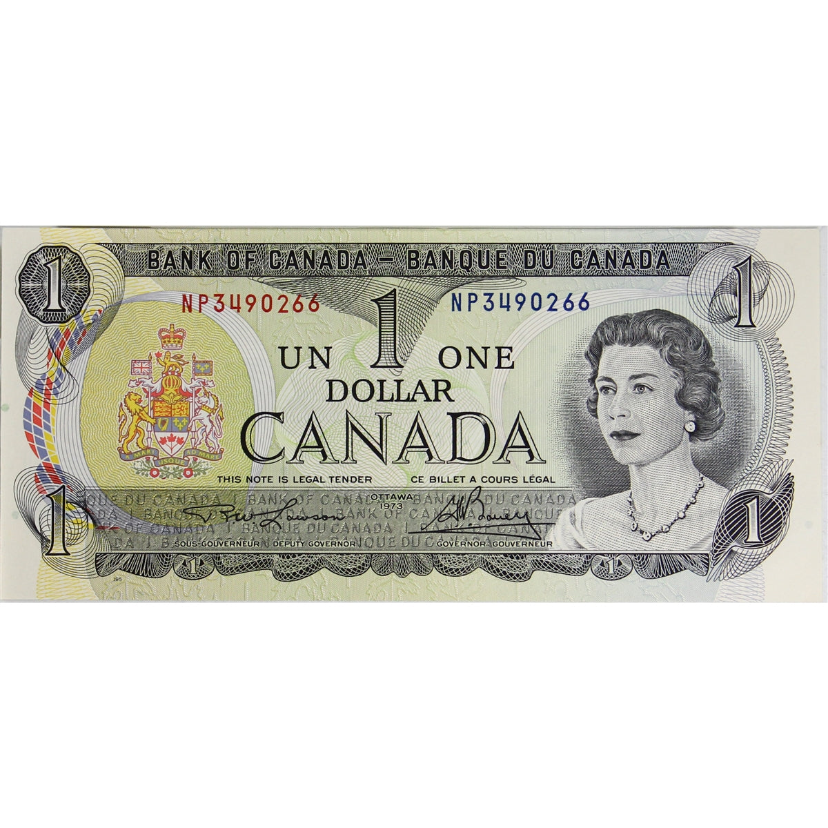 BC-46a 1973 Canada $1 Lawson-Bouey, NP, Choice Uncirculated (CUNC63)
