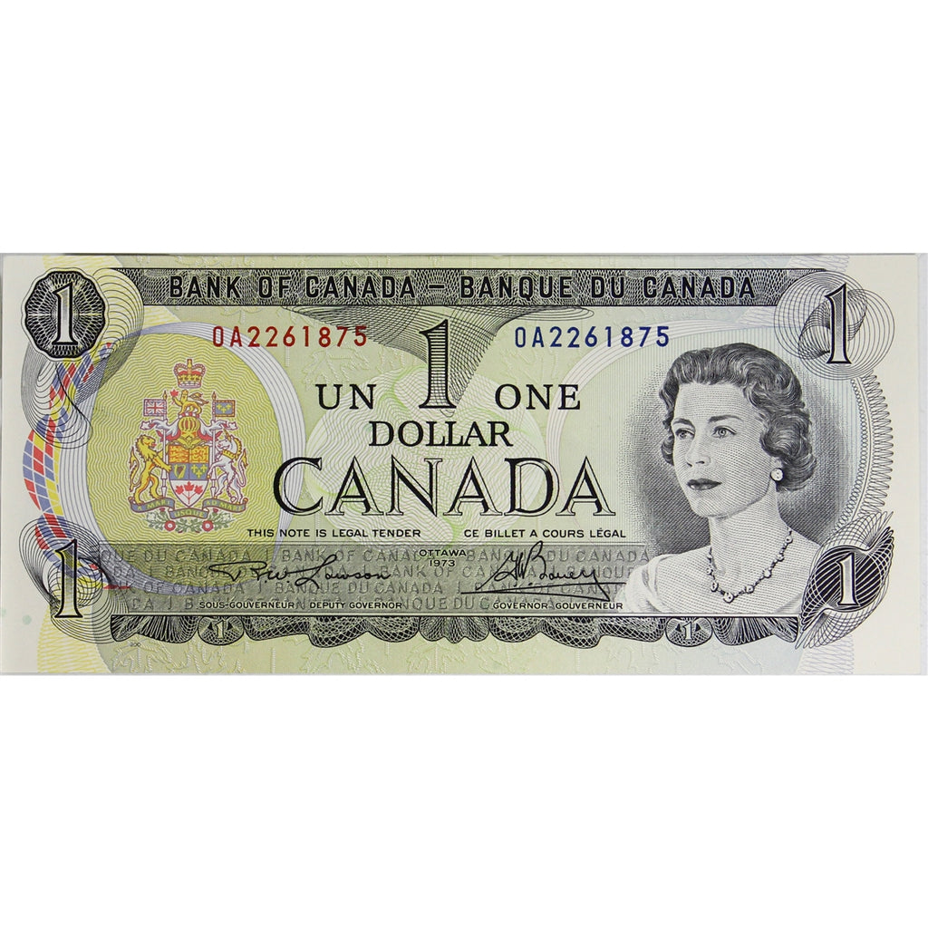 BC-46a 1973 Canada $1 Lawson-Bouey, OA, Choice Uncirculated (CUNC63)