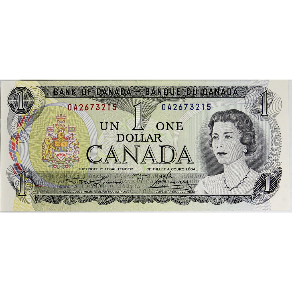 BC-46a 1973 Canada $1 Lawson-Bouey, OA, Uncirculated (MS60)