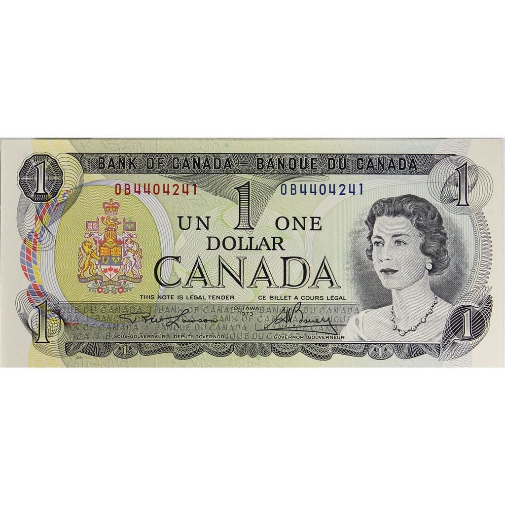 BC-46a 1973 Canada $1 Lawson-Bouey, OB, Uncirculated (MS60)