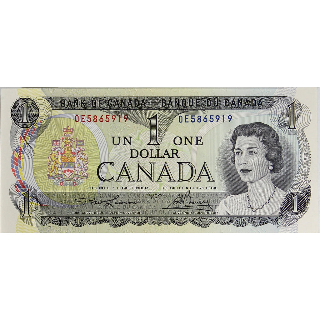 BC-46a 1973 Canada $1 Lawson-Bouey, OE, Uncirculated (MS60)