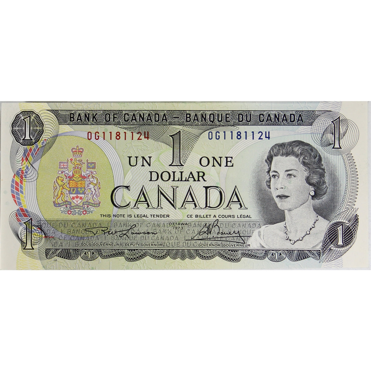 BC-46a 1973 Canada $1 Lawson-Bouey, OG, Uncirculated (MS60)