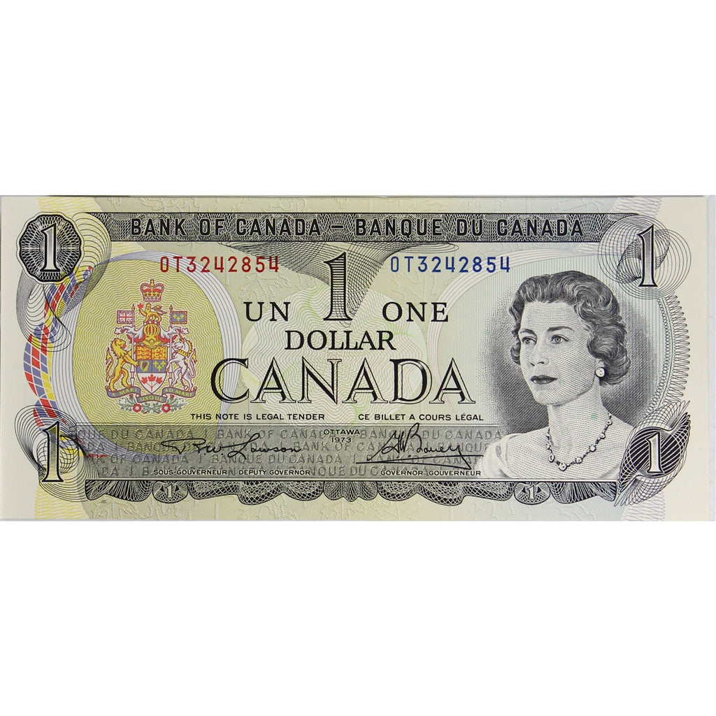 BC-46a 1973 Canada $1 Lawson-Bouey, OT, Choice Uncirculated (CUNC63)