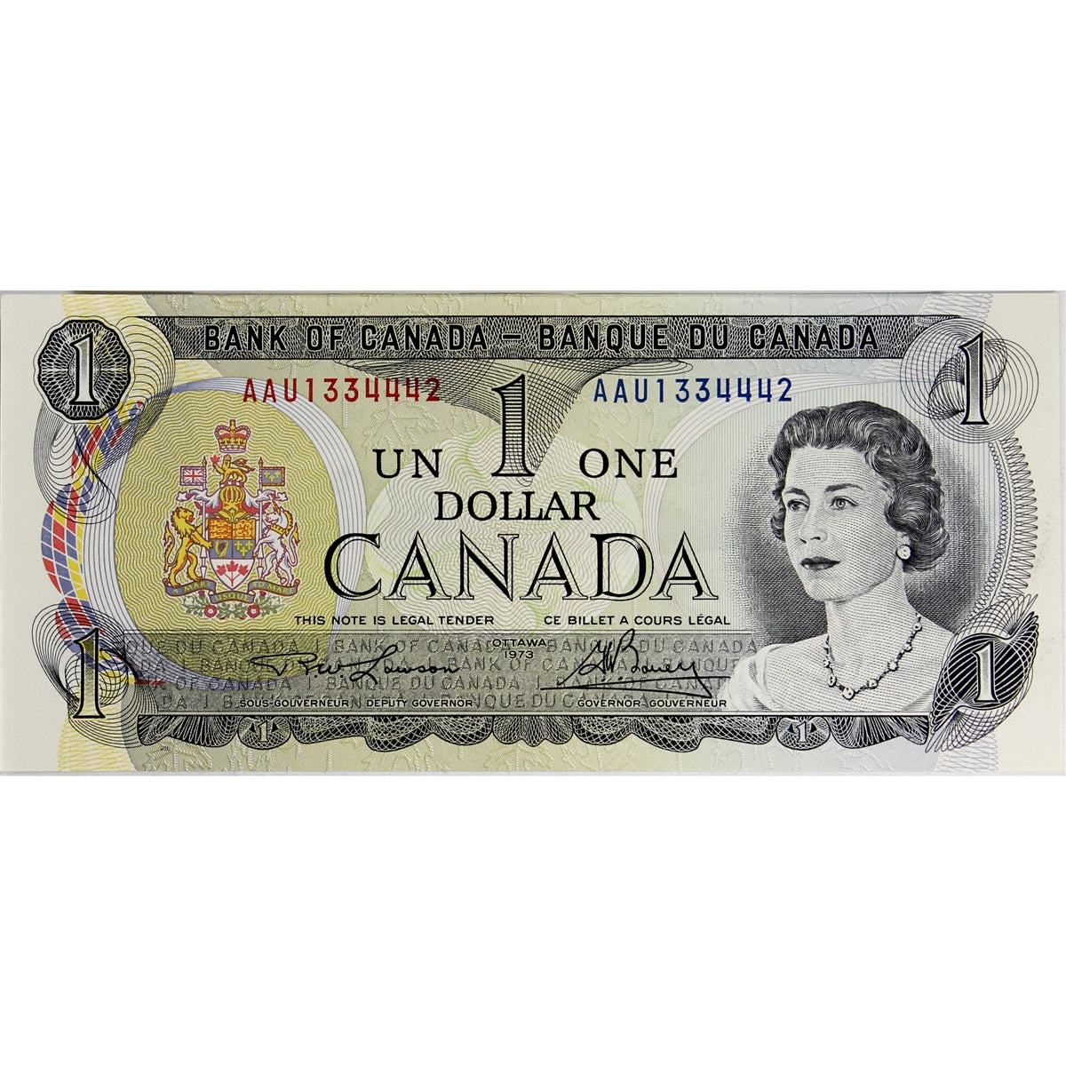 BC-46a-i 1973 Canada $1 Lawson-Bouey, AAU, Uncirculated (MS60)
