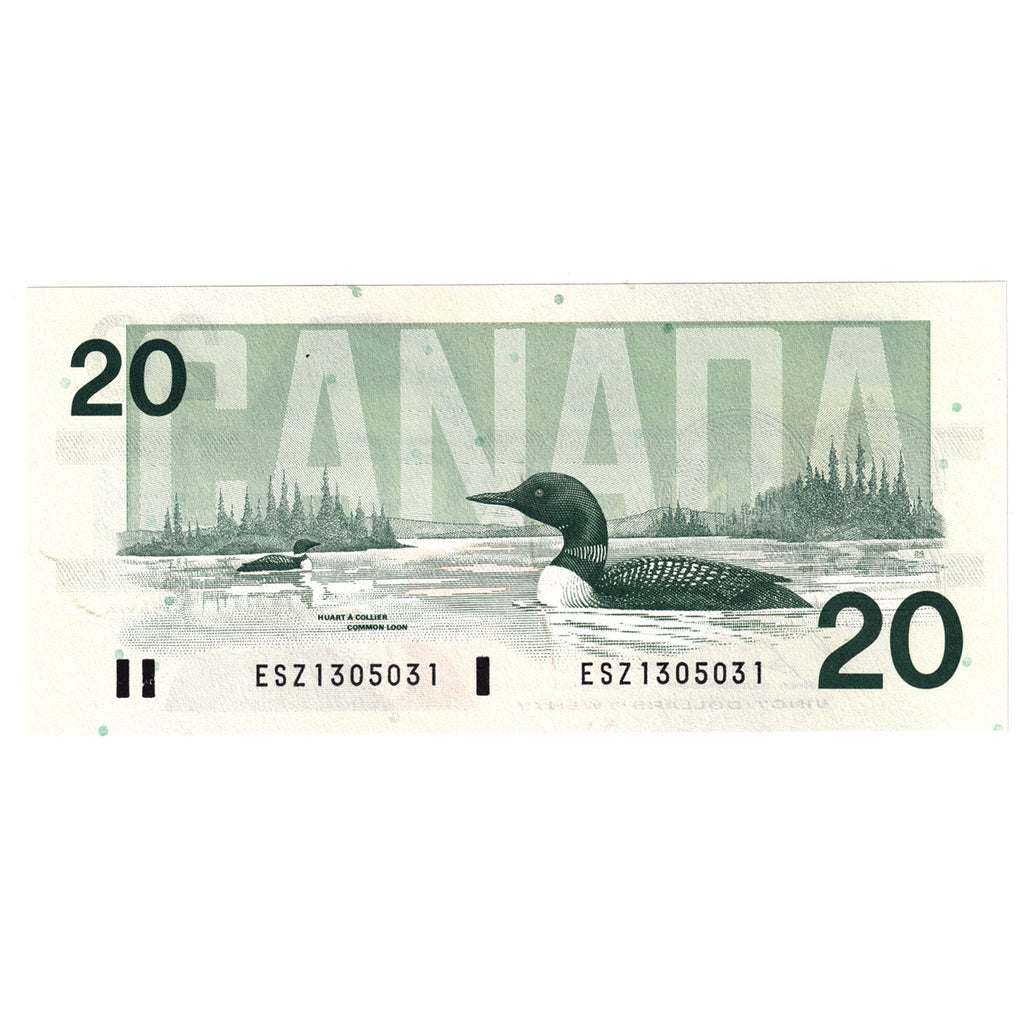 BC-58b-i-N1-iii 1991 Canada $20 Bonin-Thiessen, 4 digit RADAR, ESZ, Choice Uncirculated (CUNC63)