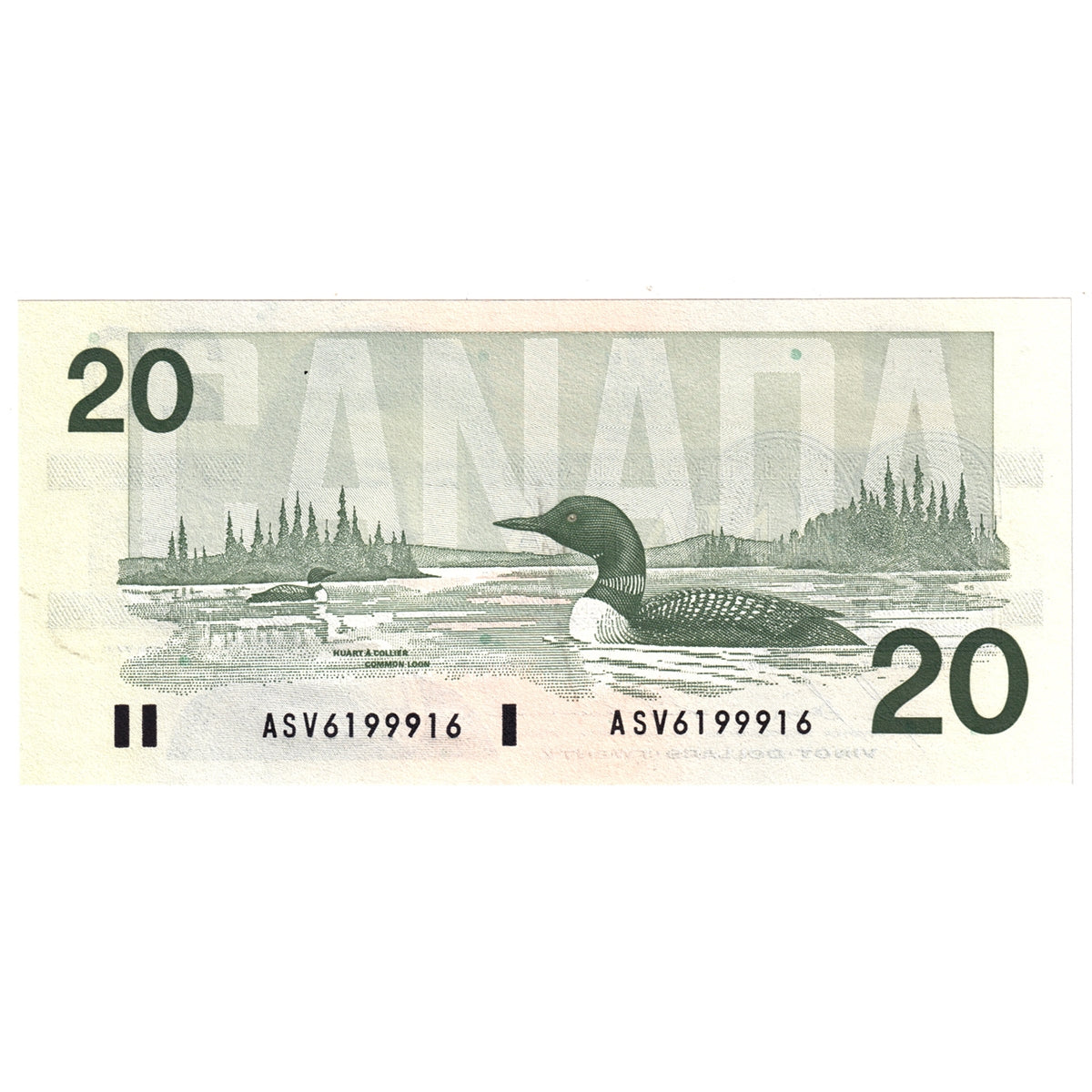 BC-58b-i-N1-iii 1991 Canada $20 Bonin-Thiessen, 3 digit RADAR, ASV, Choice Uncirculated (CUNC63)