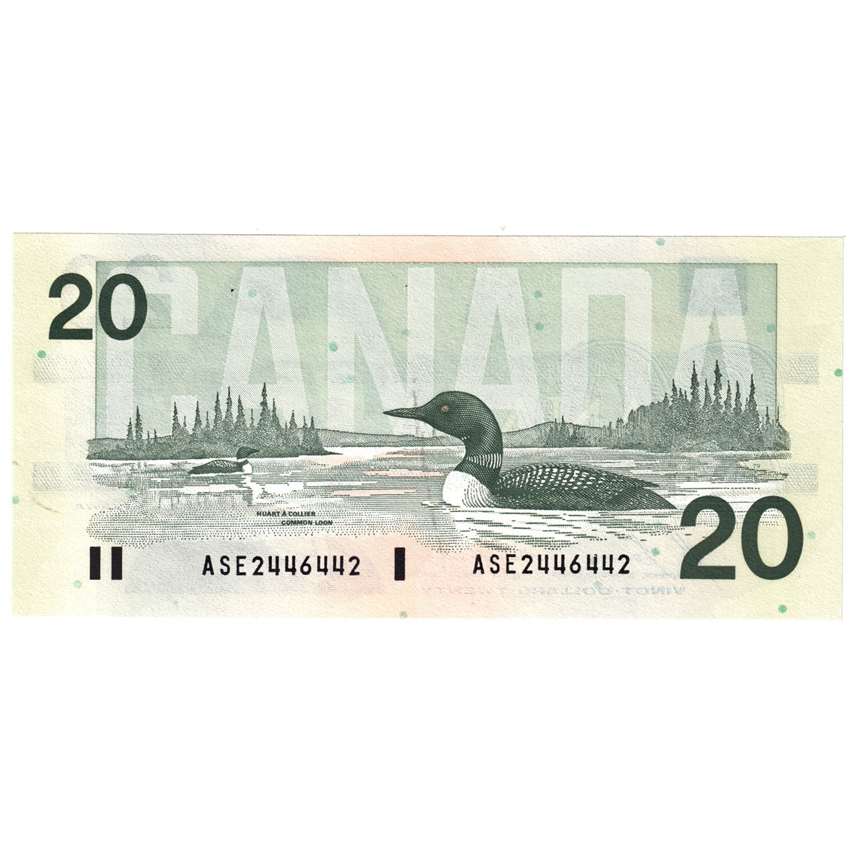 BC-58b-i-N1-iii 1991 Canada $20 Bonin-Thiessen, 3 digit RADAR, ASE, Choice Uncirculated (CUNC63)
