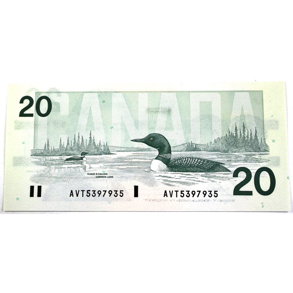 BC-58b-i-N1-iii 1991 Canada $20 Bonin-Thiessen, 4 digit RADAR, AVT, Choice Uncirculated (CUNC63)