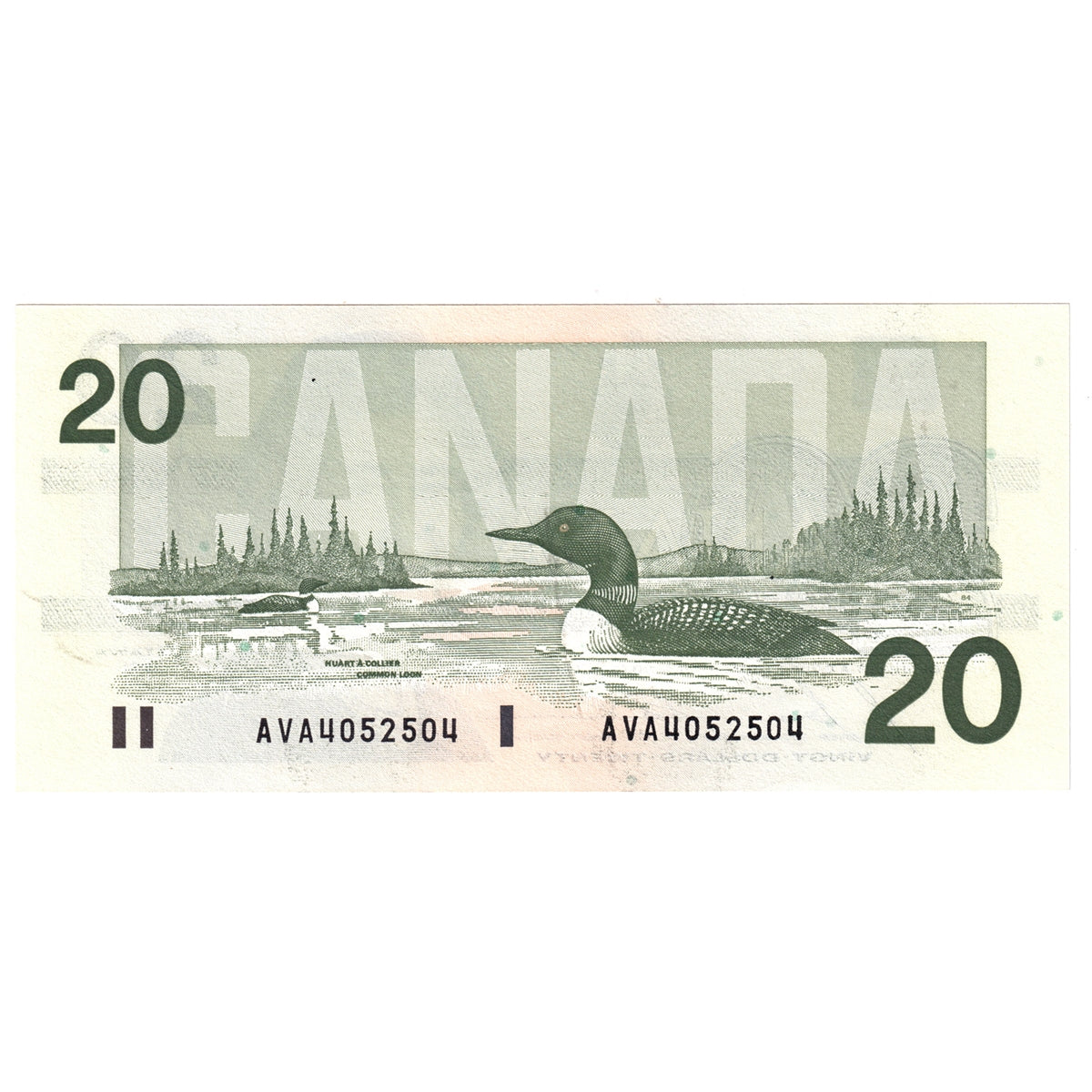 BC-58b-i-N1-iii 1991 Canada $20 Bonin-Thiessen, 4 digit RADAR, AVA, Uncirculated (MS60)