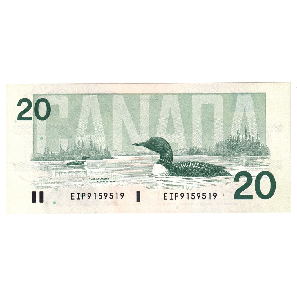BC-58a-i-N1-iii 1991 Canada $20 Thiessen-Crow, 3 digit RADAR, EIP, Choice Uncirculated (CUNC63)