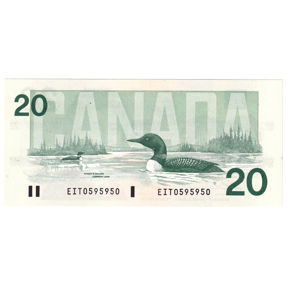 BC-58a-i-N1-iii 1991 Canada $20 Thiessen-Crow, 3 digit RADAR, EIT, Choice Uncirculated (CUNC63)