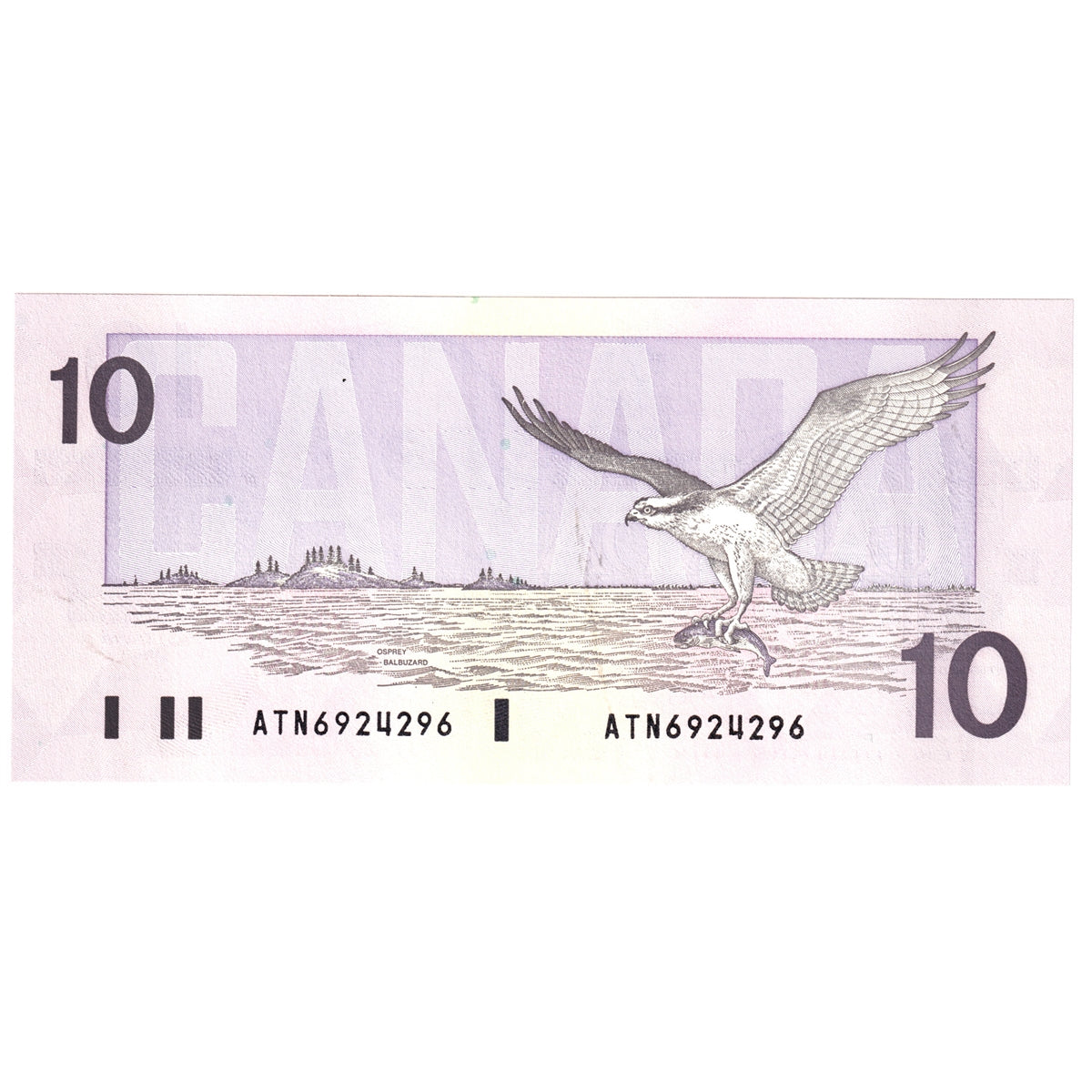 BC-57a-N1-iii 1989 Canada $10 Thiessen-Crow, 4 digit RADAR, ATN, Choice Uncirculated (CUNC63)