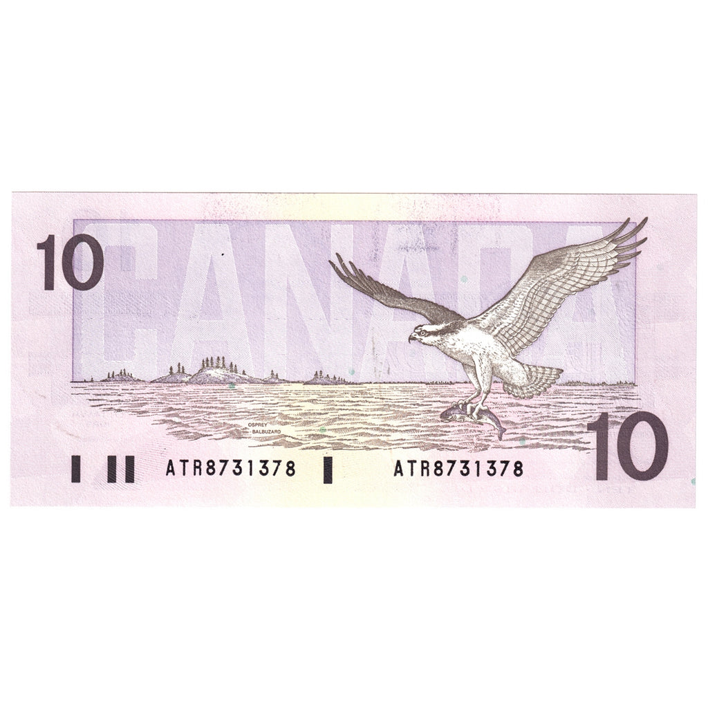 BC-57a-N1-iii 1989 Canada $10 Thiessen-Crow, 4 digit RADAR, ATR, Choice Uncirculated (CUNC63)