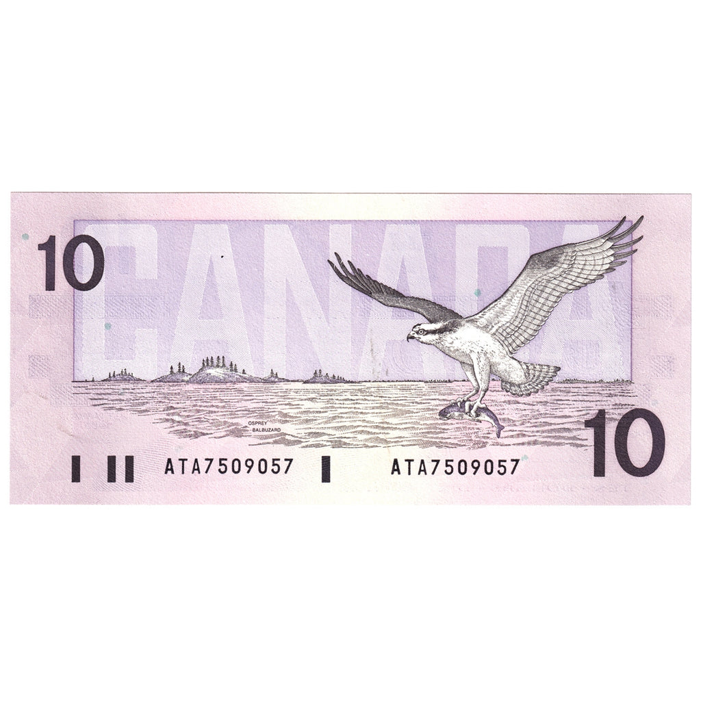 BC-57a-N1-iii 1989 Canada $10 Thiessen-Crow, 4 digit RADAR, ATA, Choice Uncirculated (CUNC63)