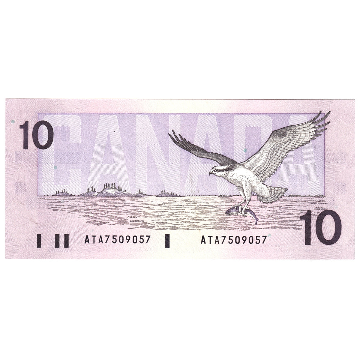 BC-57a-N1-iii 1989 Canada $10 Thiessen-Crow, 4 digit RADAR, ATA, Choice Uncirculated (CUNC63)