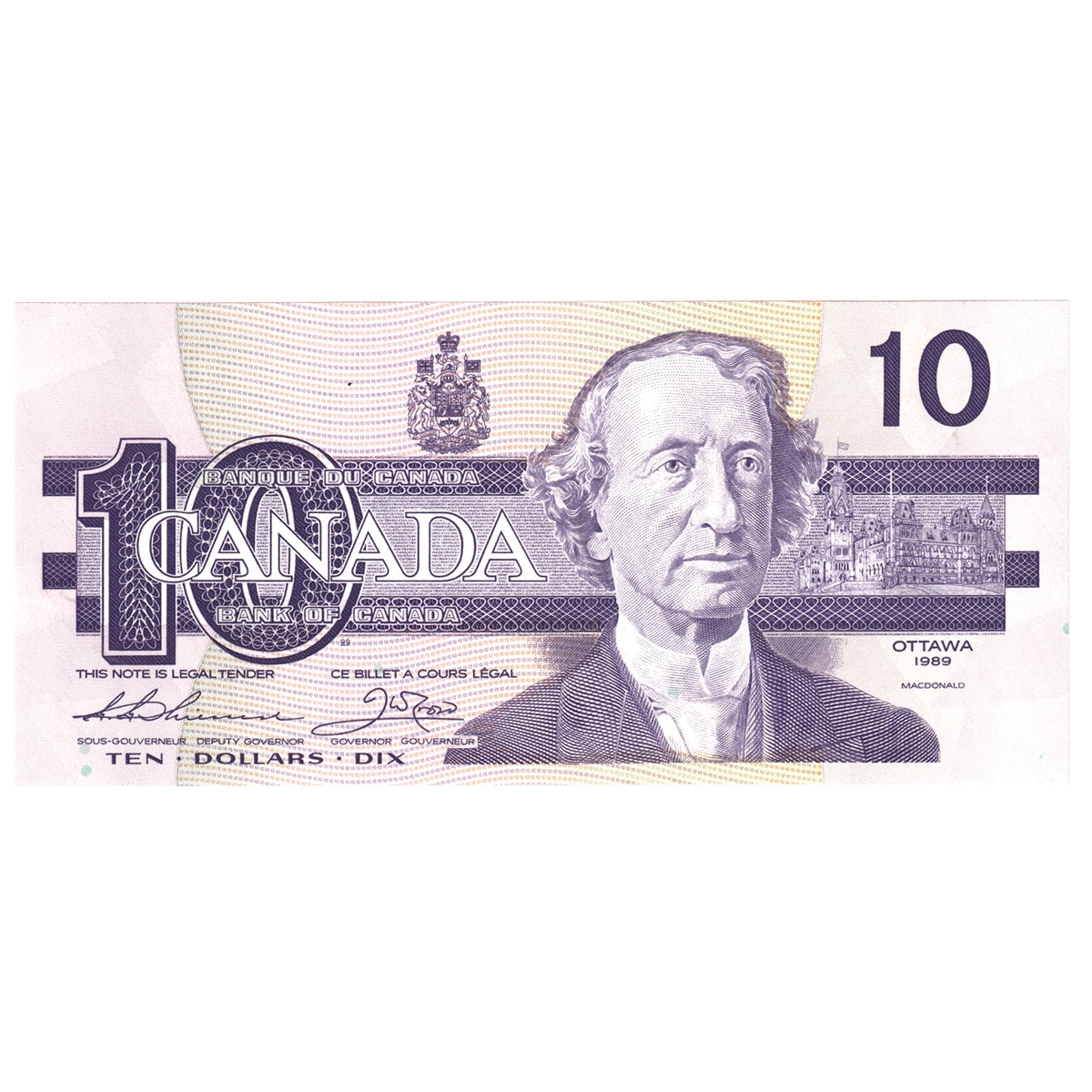 BC-57a-N1-iii 1989 Canada $10 Thiessen-Crow, 4 digit RADAR, ATA, Choice Uncirculated (CUNC63)