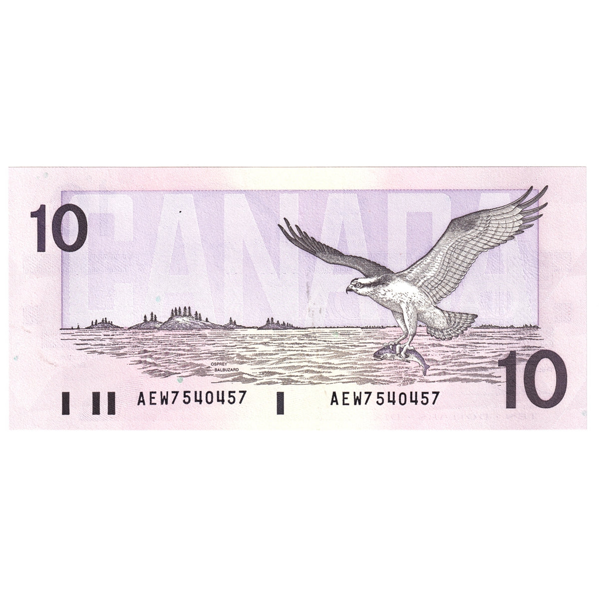 BC-57a-N1-iii 1989 Canada $10 Thiessen-Crow, 4 digit RADAR, AEW, Choice Uncirculated (CUNC63)