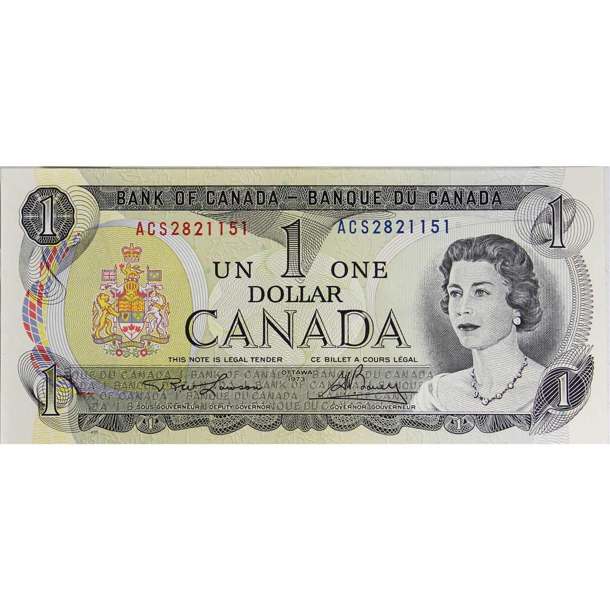 BC-46a-i 1973 Canada $1 Lawson-Bouey, ACS, Uncirculated (MS60)