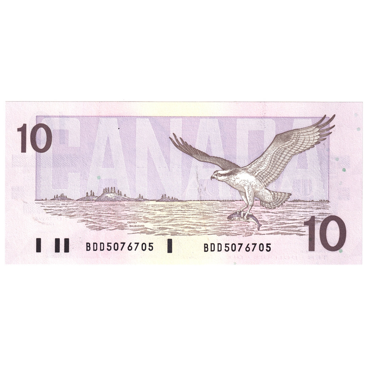 BC-57a-N1-iii 1989 Canada $10 Thiessen-Crow, 4 digit RADAR, BDD, Choice Uncirculated (CUNC63)