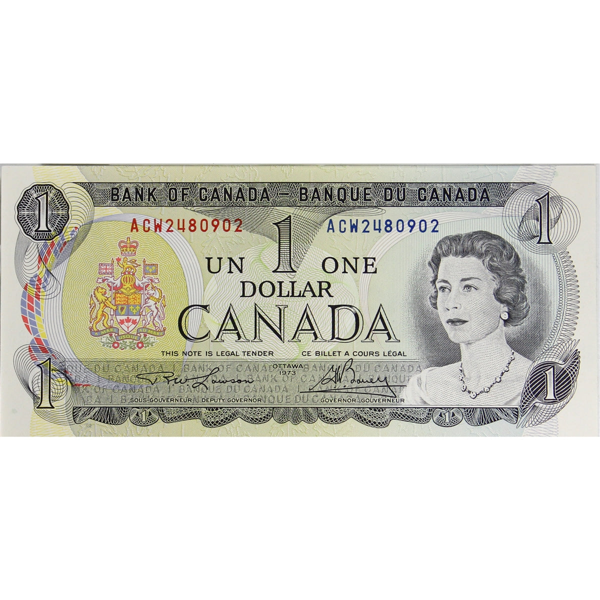 BC-46a-i 1973 Canada $1 Lawson-Bouey, ACW, Choice Uncirculated (CUNC63)