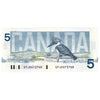 BC-56c-N1-iii 1986 Canada $5 Bonin-Thiessen, 4 digit RADAR, GPJ, Choice Uncirculated (CUNC63)