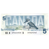 BC-56c-N1-iii 1986 Canada $5 Bonin-Thiessen, 4 digit RADAR, GPS, Choice Uncirculated (CUNC63)