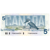 BC-56b-N1-iii 1986 Canada $5 Thiessen-Crow, 3 digit RADAR, FOW, Choice Uncirculated (CUNC63)