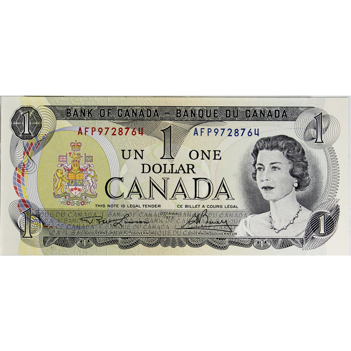 BC-46a-i 1973 Canada $1 Lawson-Bouey, AFP, Choice Uncirculated (CUNC63)