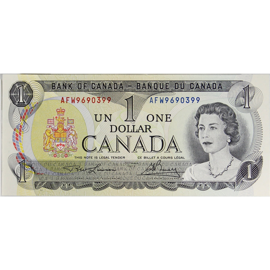 BC-46a-i 1973 Canada $1 Lawson-Bouey, AFW, Choice Uncirculated (CUNC63)