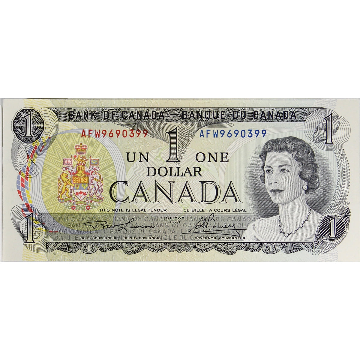 BC-46a-i 1973 Canada $1 Lawson-Bouey, AFW, Choice Uncirculated (CUNC63)