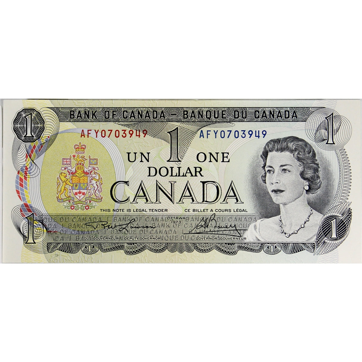 BC-46a-i 1973 Canada $1 Lawson-Bouey, AFY, Choice Uncirculated (CUNC63)